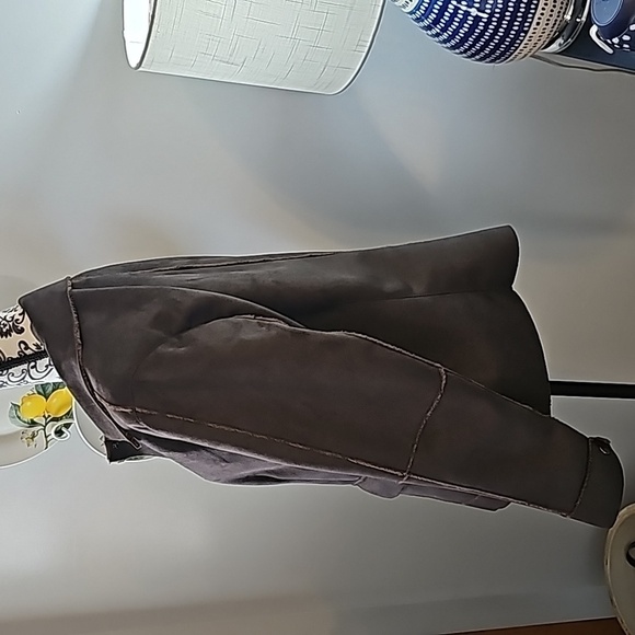 Cabi suede feel chocolate brown fur lined jacket sz large - Picture 6 of 9